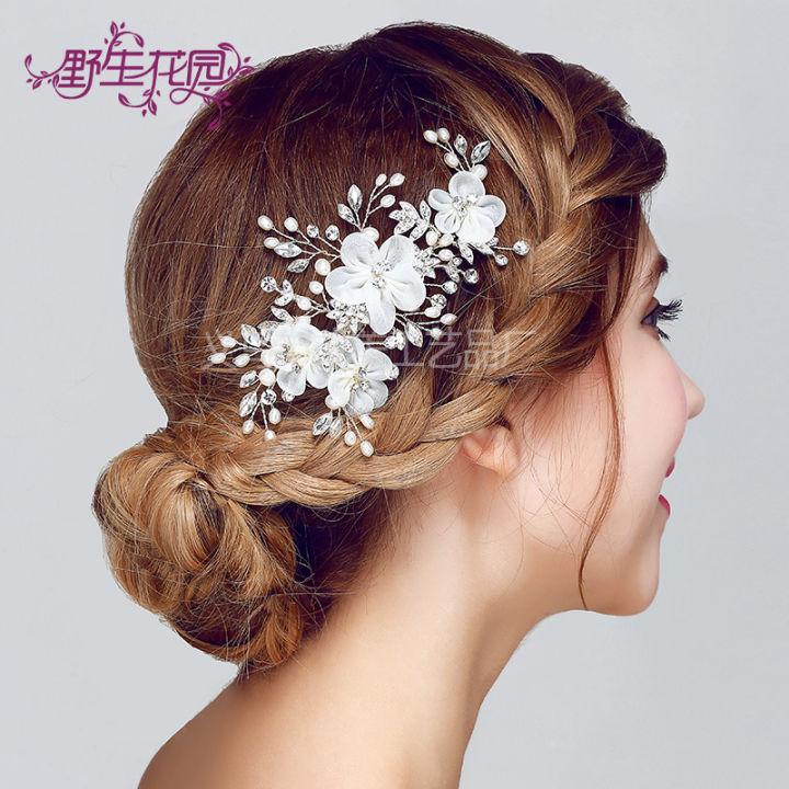 J604 bridal headwear hairpins European and American cross-border fashion wedding accessories high-end handmade hairpins ladies hair flower hair accessories