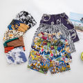 DSstyles Kids Shorts Summer Loose Cartoon Printing Beach Shorts For 3-8 Years Old Boys Girls.