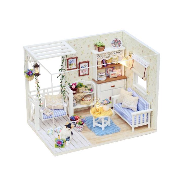 Doll House DIY Furniture Dust Cover 3D Wooden Mini Dollhouse