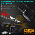1080P Webcam Full HD CMOS OV2710 High Frame Rate Manual Zoom Varifocal CS Lens Security Mini Usb Camera for Live Video Streaming.