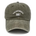 Unisex California 1987 Embroidered Black Cap Y2k Snap Back Hat Male Female Vintage Washed Cotton Baseball Hats for Women Men.