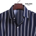 HUILISHI Korean style fashion high quality striped men's polo. 