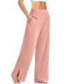 Women's Wide Leg Trousers Solid Color Casual Comfortable Loose Yoga Dance Lady Fashion Pants Long Straight Sweatpants Summer New. 