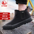 Luthai high-top labor protection shoes, labor shoes, liberation shoes, rubber work shoes, construction shoes, breathable, comfortable, wear-resistant, work shoes.