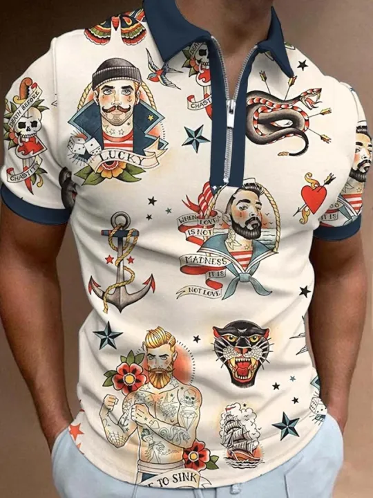 Men's%20Vintage%20Sailor%203D%20Print%20Polo%20Shirt%20Tattoo%20-%20Image%202