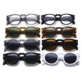 SHAUNA Retro Oval Women Sunglasses Fashion Wide Legs Men Dark Green Shades UV400 Rivets Decoration Punk Sun Glasses. 