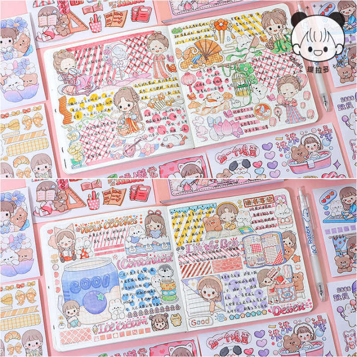 Tirado%20Abu%20Material%20Book%20DIY%20Cartoon%20Girl%20and%20Paper%20Handheld%20Account%20Sticker%20Cute%20Set%20-%20Image%204