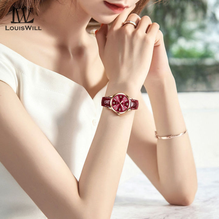 LouisWill%20Women%20Watches%20Diamond%20Casuals%20Retro%20Leather%20Strap%20Watches%20Quartz%20Watches%20Calendar%20Dial%20Luminous%20Pointer%20Watches%203ATM%20Waterproof%20Watches%20Business%20Wristwatch%20for%20Women%20Ladies%20-%20Image%209