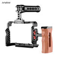 Andoer Camera Cage Kit for Sony A7iii A7C Aluminum Alloy Camera Video Cage with Cold Shoe Mounts for Sony A7IV/ A7 III/ A7 II. 
