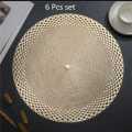 6pec Glod Round Placemat, Round PVC Cutout Place Mat.