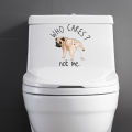 Toilet Seat Dog Funny Stickers. 