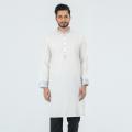 Masculine  Printed Casual Panjabi - White. 