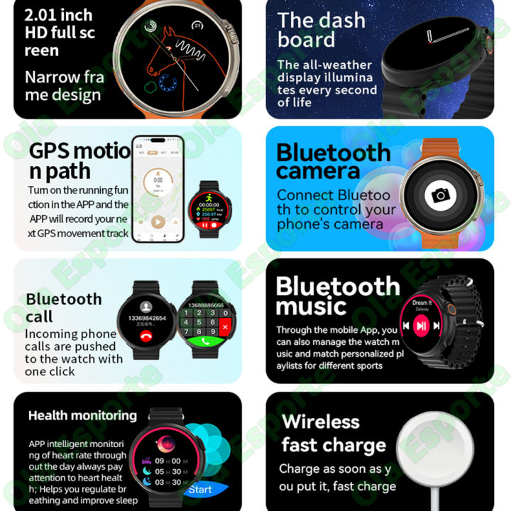 N%E2%80%8Bew%20Smartwatch%20Ultra%20Series%208%20BT%20Call%20Wireless%20Charging%20Full%20Touch%20Screen%20Health%20Monitor%20Waterproof%20Sport%20Men%20Smart%20watch%20Women%20-%20Image%204