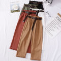 IELGY tooling pants female straight pants summer bf Hong Kong flavor high waist was thin and loose casual nine-point pants. 