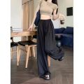 Deeptown Elegant Classic Formal Suit Pants Women Loose Vintage Korean Style Pleated Old Money Wide Baggy Palazzo Office Trousers. 