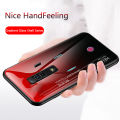 Biruiqu For Red Magic 7 / Redmagic 7s Shockproof Gradient Tempered Glass Back Soft Silicone Edge Case Cover. 