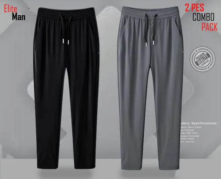 AH FASHION Solid Colour China Micro Stitch Fabric Trouser For Men