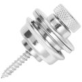 2pcs Non- Guitar Strap Lock Guitar Belts Buckle Button Thread For Acoustic Electric Bass Guitar Strap Parts Accessories-silver.