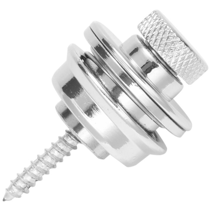 2pcs Non- Guitar Strap Lock Guitar Belts Buckle Button Thread For Acoustic Electric Bass Guitar Strap Parts Accessories-silver