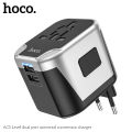 Hoco AC5 2USB+1Socket Universal Conversion Wall Charger. 