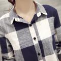 Plaid Loose-Fitting Shirt Mid-Length Fashion Large Size Women's Shirt Spring and Autumn New Korean Slim Fit Sun Protective Clothes Coat.