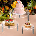 GC Acrylic Cake Stand Clear Cake Display Stand Dessert Table Display Shelf Metal Food Stands Display Holder Round Party Supplies Cupcake Stands For Birthday Wedding Party.
