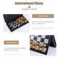 International Chess Set Magnetic Chess Game Board Set with Folding Chess Board Portable Travel Educational Board Game.