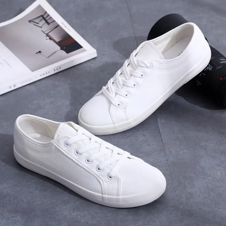 Unisex%20White%20Canvas%20Shoes%20Casual%20Summer%20Vulcanized%20Shoes%20Lace-up%20Students%20Cloth%20Shoe%20Women's%20Flats%20Sneakers%20Women%20Board%20Shoes%20House%20Foocus%20-%20Image%202