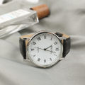 Trend Men's Watch Creative Dial Roman Scale Belt Classic Leather Strap Business Men's Quartz Watch Gift.