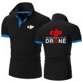 Dji Professional Pilot Drone Printed Summer Men's Polo Shirt Casual High Quality Cotton Short Sleeves Classic Tops T-shirts. 