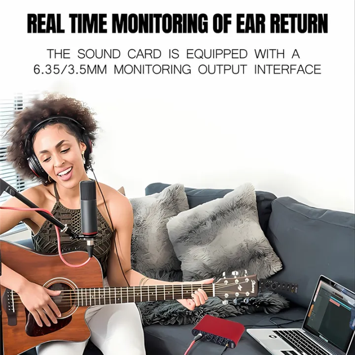 Professional%2024Bit%20192KHz%20Audio%20Interface%202%20Input%20Sound%20Card%20for%20Electric%20Guitar%20External%20Studio%20PC%20Recording%20Tuner%20-%20Image%204