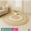 Natural & White Colour Jute Floor Mat/Rugs - 3 Feet. 