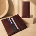 Zays Premium Full-Grain Leather Long Wallet for Men & Women, Slim Wallet 7.4 x 3.5 x 0.5 Inch, 6 Card Slots, Cash Compartment, Zipper Pocket, Mobile Holder Fits 6.9 Inch Phone, Formal & Casual Gift Wallet. 