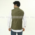 Olive Sleeveless Coat & Koti for Men.