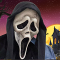 1PC Realistic Movie Horror Scream Scary Face Ghost Mask Creepy Stick Tongue Out Latex Full Face Masks Scary Cosplay Costume Prop. 