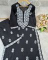 Women's Linen Embroidery Ready Made 2 Piece Shalwar Kameez Stylish Kurti Set. 