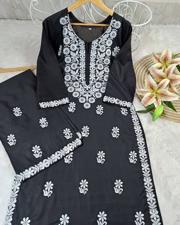 Women's%20Linen%20Embroidery%20Ready%20Made%202%20Piece%20Shalwar%20Kameez%20Stylish%20Kurti%20Set%20-%20Image%202
