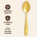 Luxury Gold Color 6 Piece Tablespoon Stainless Steel Spoon Set - Elegant And Durable Cutlery Set.