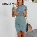 Women Sexy Dresses Summer Fashion Dress Short Sleeve Solid Bodycon Slim Party Dress Casual Bodycon Beach Dress Vestido Plus Size. 