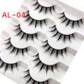Wet Comic Barbie Sharp Thai Makeup Thick 5 Pairs of Fake Eyelashes, Natural Slim, Simulated Curling, Hard Stem Eyelashes.