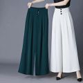 High-End Wide-Leg Pants2023Spring and Autumn New Women's Skirt Pants High Waist Drooping Slimming Solid Color Casual High-End Wide-Leg Pants. 