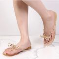 Summer Women Slippers Bow Flip Flops Rivet Flats Sandals Outdoor Transparent Crystal Beach Shoes Female Open Toe Shoes. 