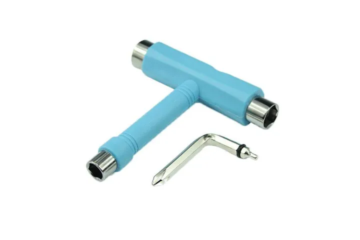 T Type Skate Scooter Skateboard Tools Kick Scooter Mini L Wrench Set(Blue)
