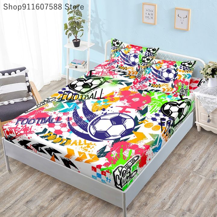Football%20Sports%20Mattress%20Protector%20Soccer%20Bedding%20Elastic%20Fitted%20Sheet%20Kids%20Bed%20Cover%20Twin%20Full%20King%20Size%20-%20Image%202