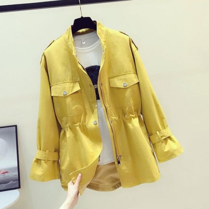 Women's%20Trench%20Coat%20Autumn%20New%20Korean%20Stand-Collar%20Short%20Coat%20Loose%20Plus%20Size%203XL%20Female%20Windbreaker%20Outerwear%20With%20Lining%20-%20Image%206