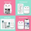 Portable Mini Thermal Printer 58mm Bluetooth Printer for printing Photo Label DIY Handcraft List Memo Notes Journal Receipt Instant Printer, Nadra-C9-Pink-Mini-3-Roll. 