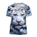 Fashion Cool Animal Tiger Graphic T-shirts For Men Summer Personality Trend Casual Street Style Printed O-neck Short Sleeve Tops. 