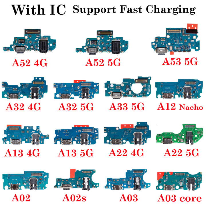 USB Charger Dock Connector Board Fast Charging Port Flex Cable For Samsung Galaxy A02 A02S A03 core A12 A13 A22 A32 A33 A52 A53