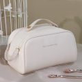 Double Zipper Toast Travel Makeup Bag for Women Cosmetic Bag Large Capacity Makeup Bag Storage Organizer PU Leather Toiletry Bag.