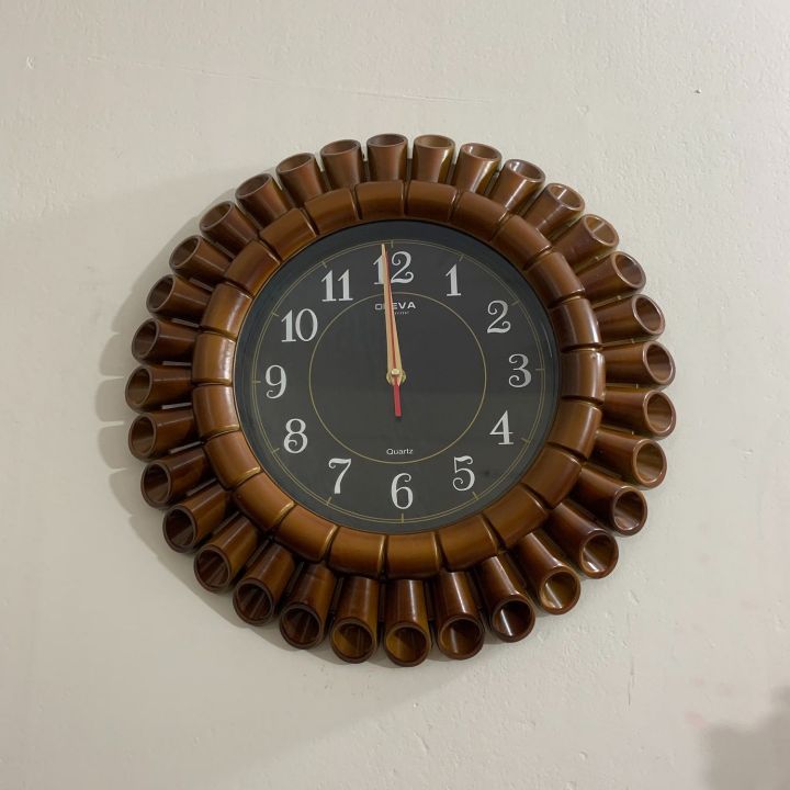 Vintage Fiber Made Oreva Decorative Wall Clock-39cm